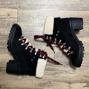Jellypop size 9.5 Women's Black and Red Lace-Up Boots